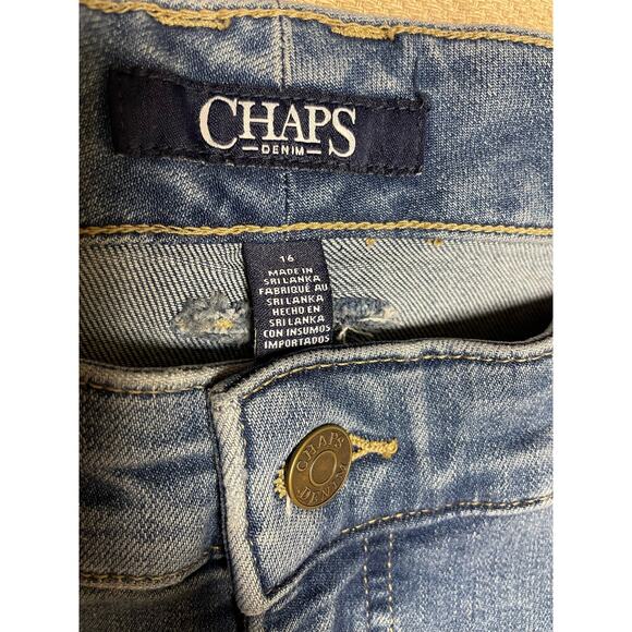 Chaps Denim Wide Leg Trouser style Cropped jeans, Soft Silky Stretch, Ladies 16 - Picture 3 of 4